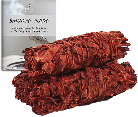 3 Pack Dragons Blood Sage Smudge Sticks with Smudge Guide