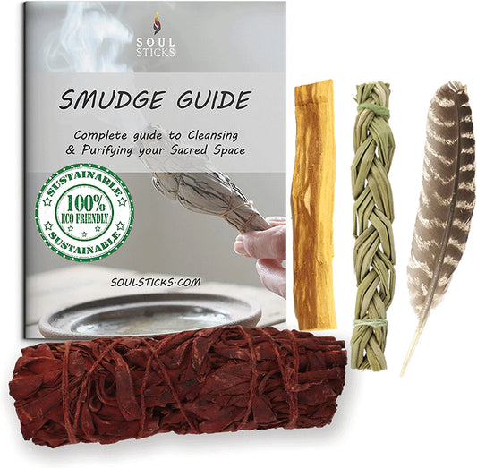 Dragon Blood Sage Starter Smudging Kit with Guide